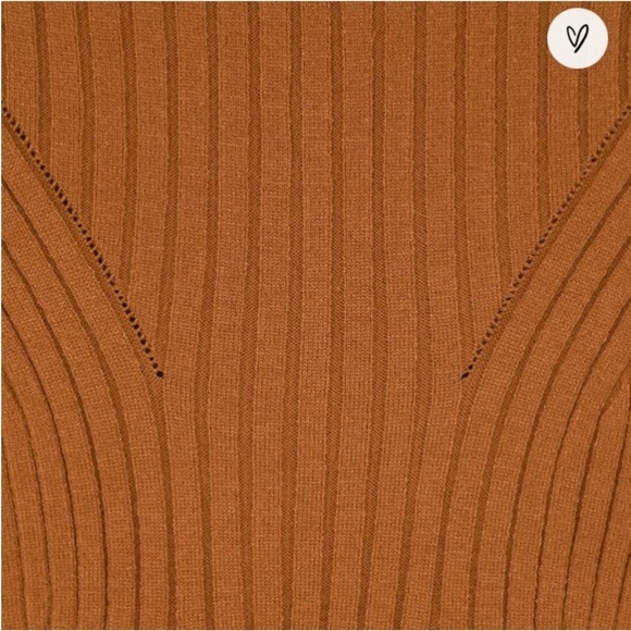 Rust Ribbed Knit Sweater Dress lulus - Picture 6 of 6